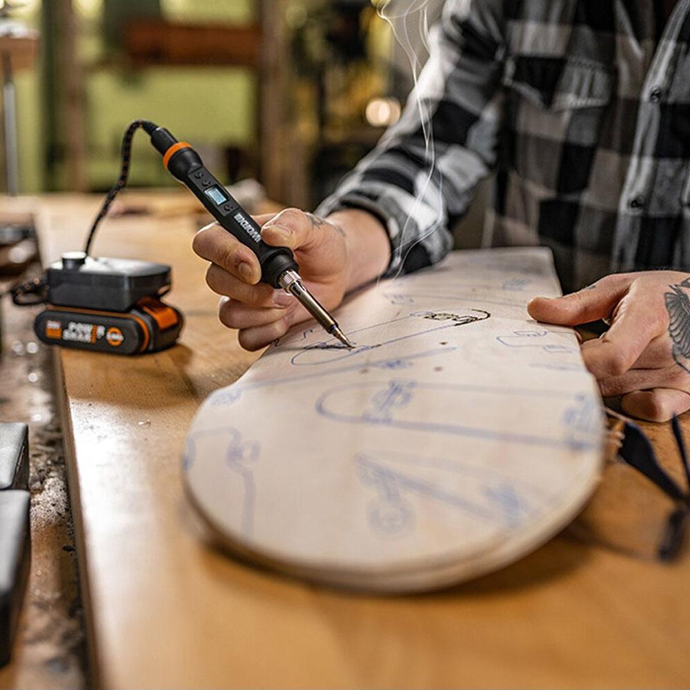 WORX WX744.9 MAKERX 20Volt Profesyonel Dijital Lehim Tabancası + 12 Aksesuar (Akü Dahil Değildir) - . Görsel