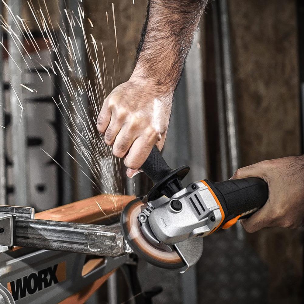 WORX WX803 20Volt 2.0/4.0 Ah. Li-ion Çift Akülü 125mm Profesyonel Şarjlı Avuç Taşlama - . Görsel