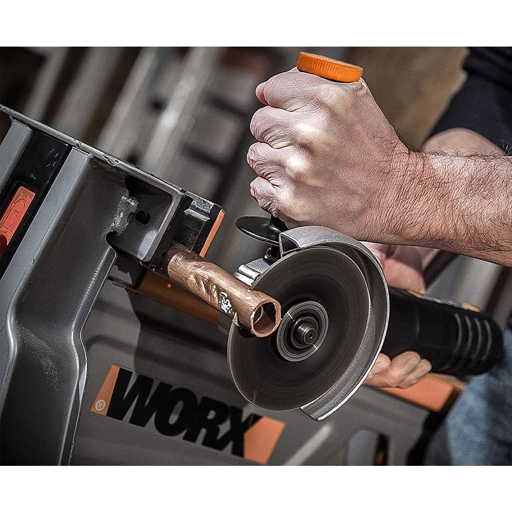 WORX WX803 20Volt 2.0/4.0 Ah. Li-ion Çift Akülü 125mm Profesyonel Şarjlı Avuç Taşlama - . Görsel