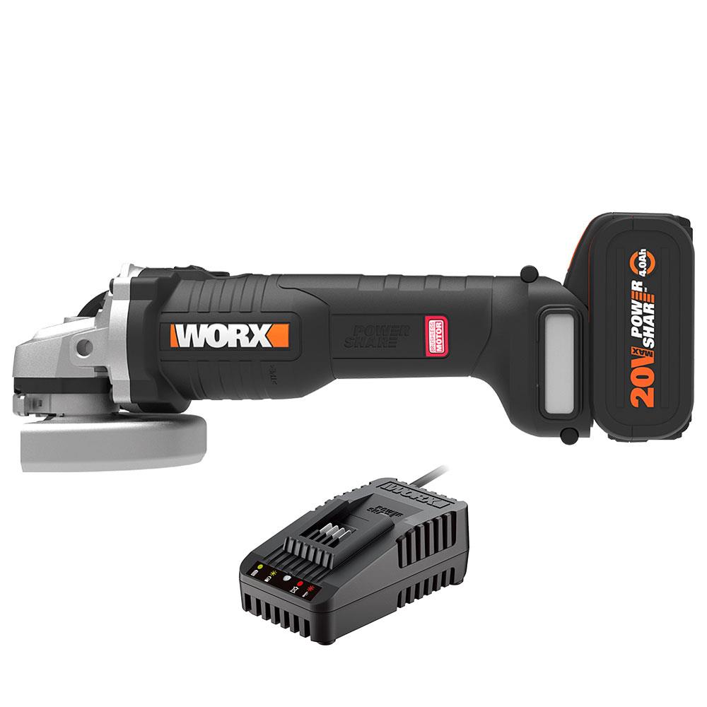 WORX WX812.9C 20Volt 2.0Ah. 125mm Kömürsüz Profesyonel Tek Akülü Şarjlı Avuç Taşlama - . Görsel