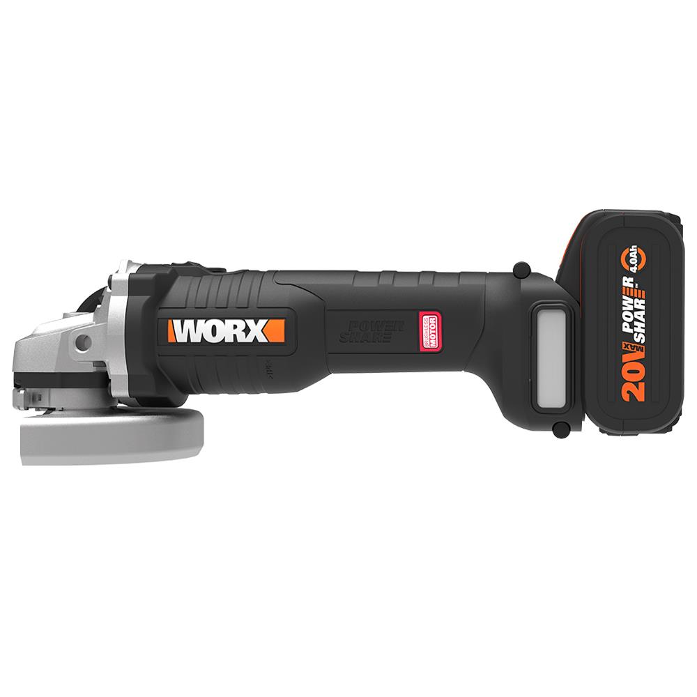 WORX WX813 20Volt 4.0Ah. Li-ion Tek Akülü 115mm Kömürsüz Profesyonel Şarjlı Avuç Taşlama - . Görsel