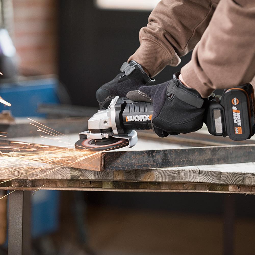 WORX WX813 20Volt 4.0Ah. Li-ion Tek Akülü 115mm Kömürsüz Profesyonel Şarjlı Avuç Taşlama - . Görsel