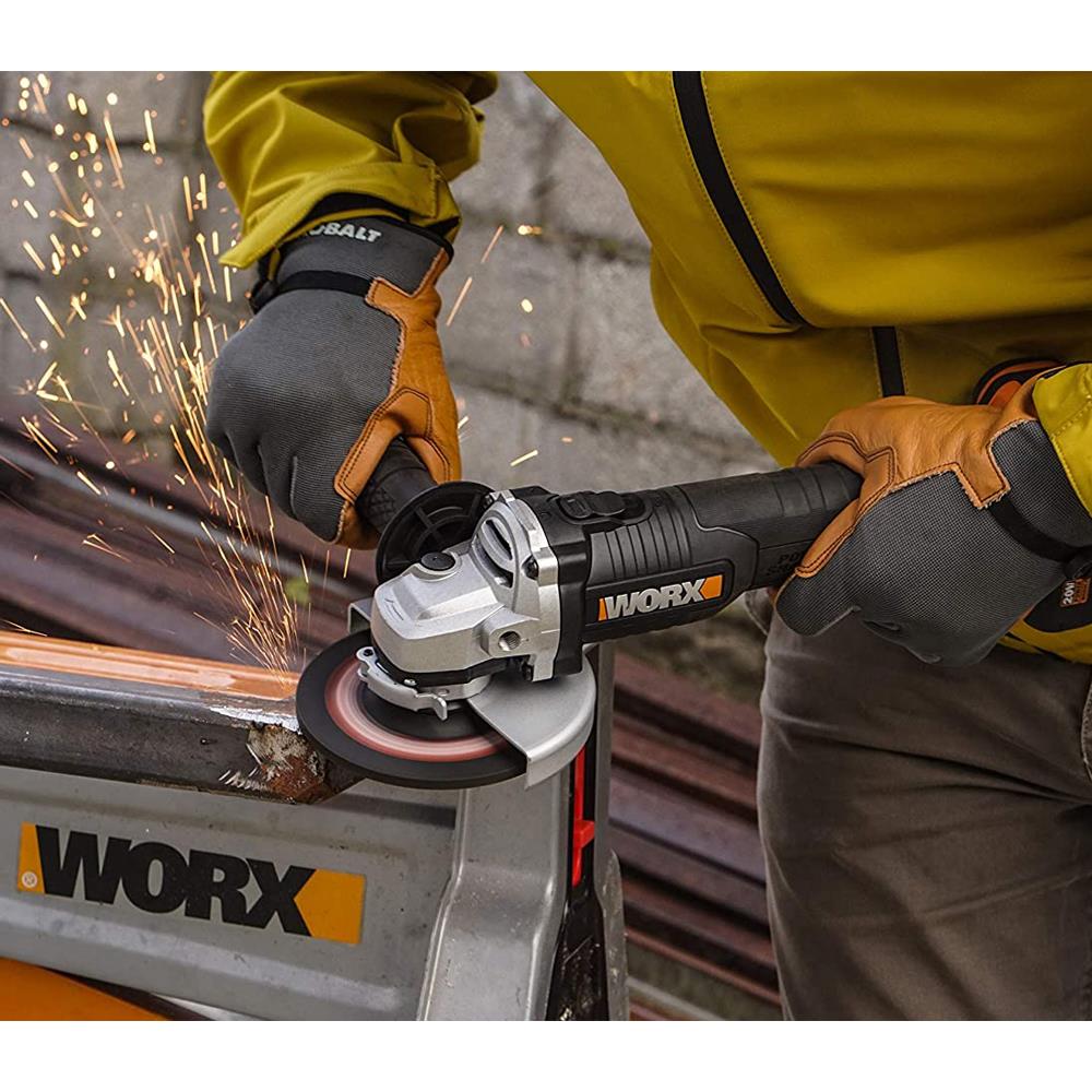 WORX WX813 20Volt 4.0Ah. Li-ion Tek Akülü 115mm Kömürsüz Profesyonel Şarjlı Avuç Taşlama - . Görsel