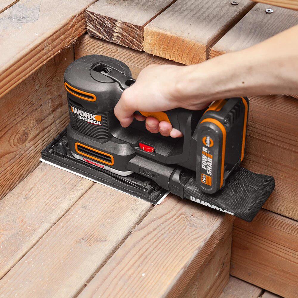 WORX WX820 20Volt 2.0Ah. Li-ion Profesyonel Devir Ayarlı Çok Amaçlı Şarjlı Zımpara - . Görsel