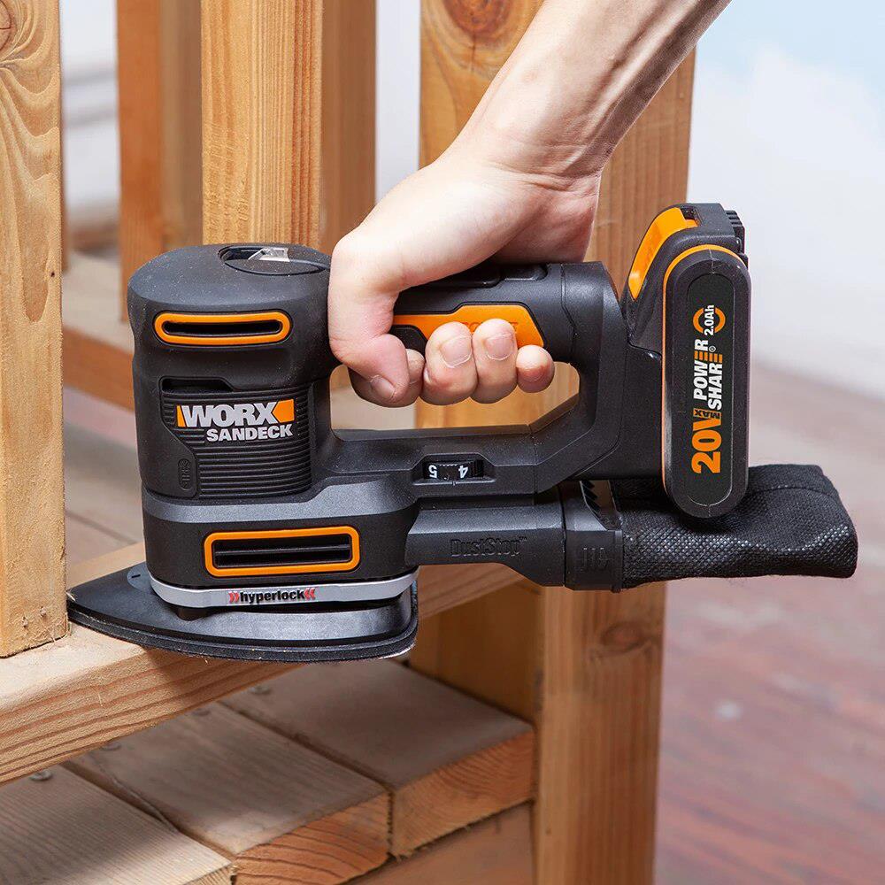 WORX WX820 20Volt 2.0Ah. Li-ion Profesyonel Devir Ayarlı Çok Amaçlı Şarjlı Zımpara - . Görsel