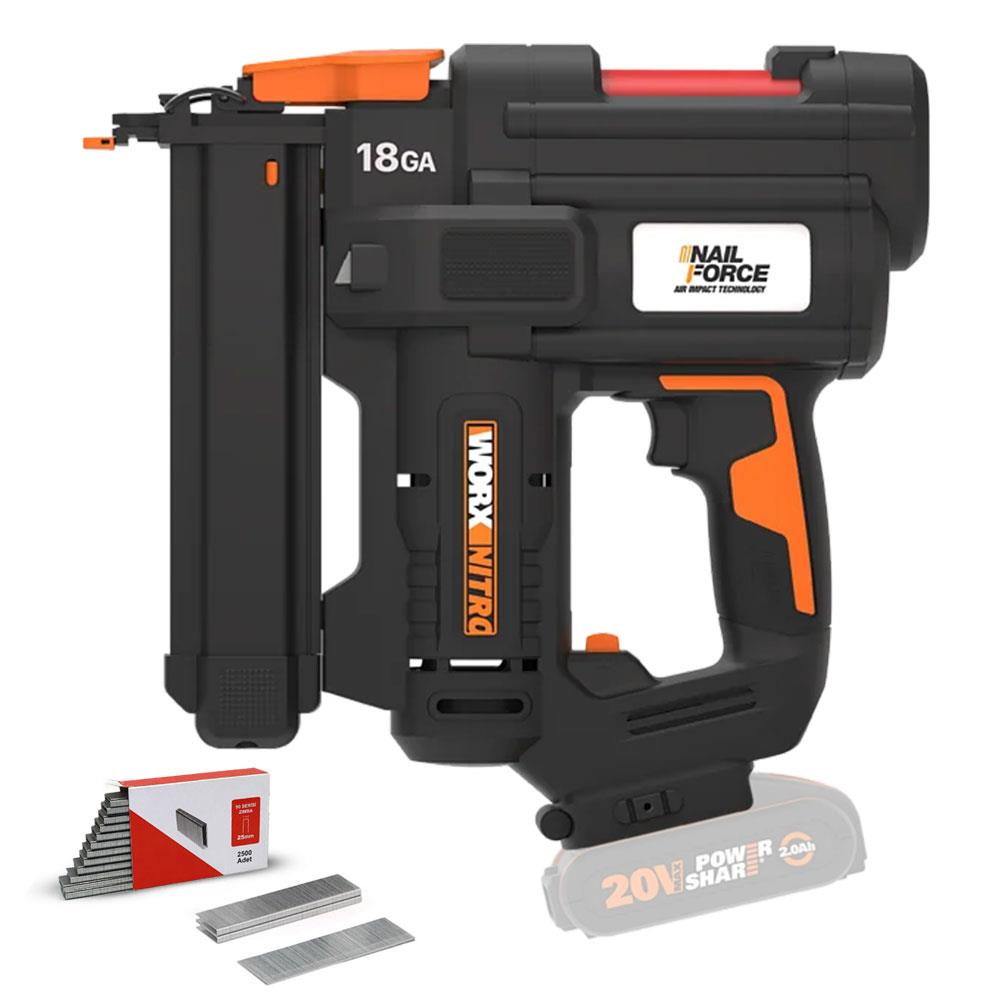 WORX WX844.9 20Volt 16-40mm Profesyonel Şarjlı Zımba Makinesi + 2700 Adet Yedek Zımba (Akü Dahil Değildir) - . Görsel