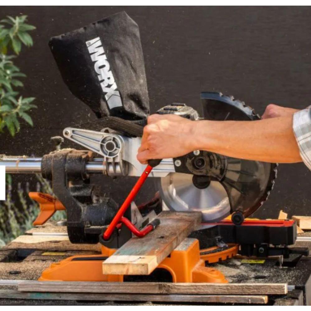 WORX WX845.9CB 20Volt/2.0Ah Li-ion Çift Akülü Şarjlı 216MM Profesyonel Kızaklı Gönye Kesme - . Görsel