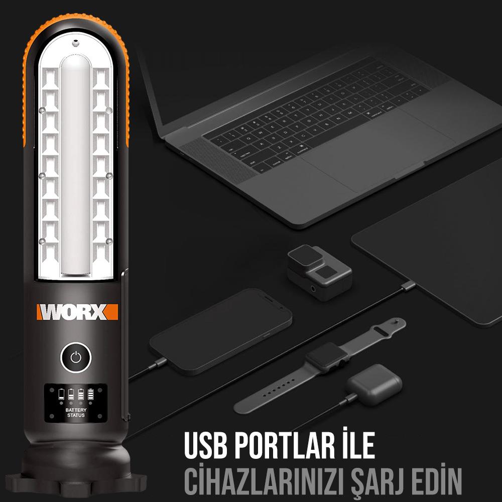 WORX WX852.1 12V 500Amp Lityum-Polymer Akü Takviye + Powerbank + Led Lamba - . Görsel