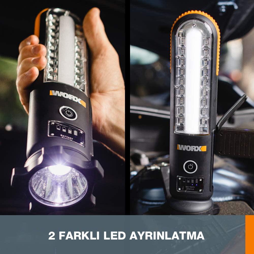 WORX WX852.1 12V 500Amp Lityum-Polymer Akü Takviye + Powerbank + Led Lamba - . Görsel